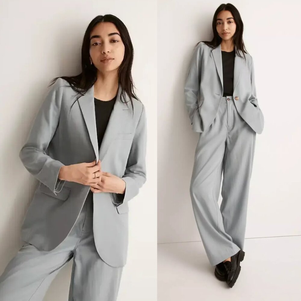 The Larsen Blazer in Drapeweave - Overcast Blue NJ732 XS
